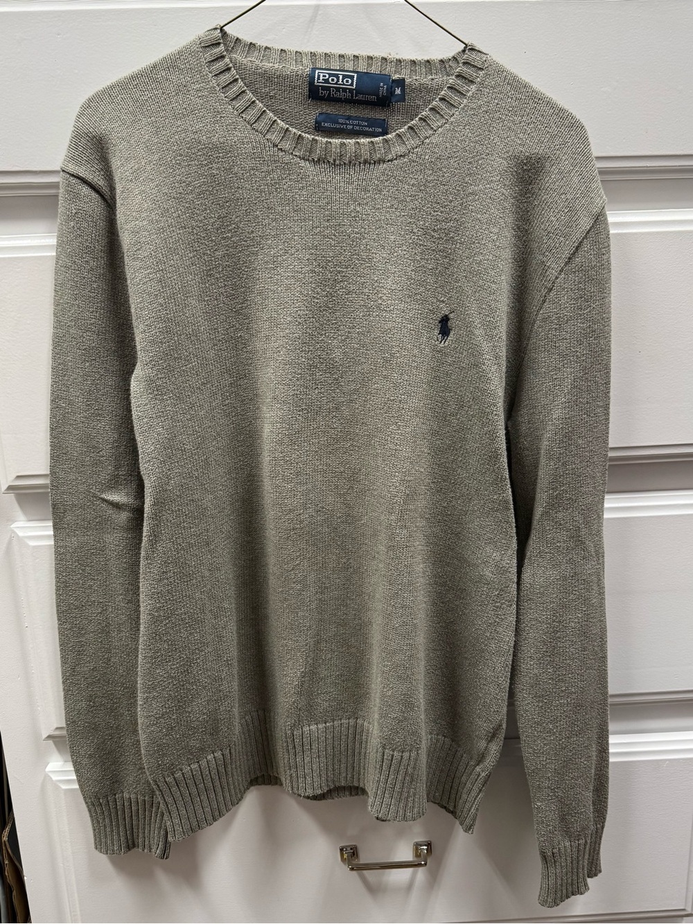 Ralph Lauren Crewneck Sweater in Heather Gray with Navy Pony